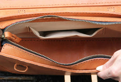 Handmade vintage leather messenger crossbody Shoulder Bag for girl women lady - EverHandmade