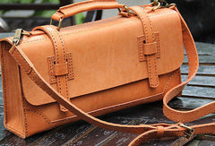 Handmade vintage leather messenger crossbody Shoulder Bag for girl women lady