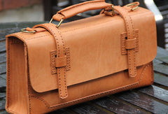 Handmade vintage leather messenger crossbody Shoulder Bag for girl women lady - EverHandmade