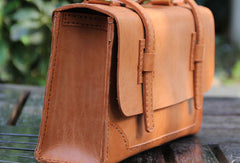 Handmade vintage leather messenger crossbody Shoulder Bag for girl women lady - EverHandmade