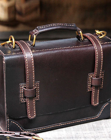 Handmade messenger bag coffee satchel purse leather crossbody bag shoulder bag women - EverHandmade