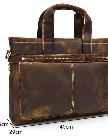 GENUINE LEATHER MENS Vintage Brown COOL MESSENGER BAG BRIEFCASE WORK BAG BUSINESS BAG FOR MEN