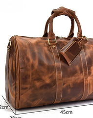 Genuine Leather Mens Cool Vintage Brown Weekender Bag Travel Bag Duffle Bags Overnight Bag Holdall Bag for men