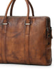Brown leather men Briefcase large vintage shoulder laptop Briefcase Work Briefcase - EverHandmade