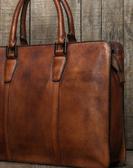 Handmade leather men vintage Briefcase messenger large vintage shoulder laptop bag vintage bag - EverHandmade