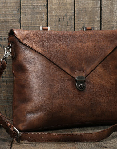Cool leather mens Briefcase laptop Briefcase work Briefcase Shoulder bag for Men - EverHandmade
