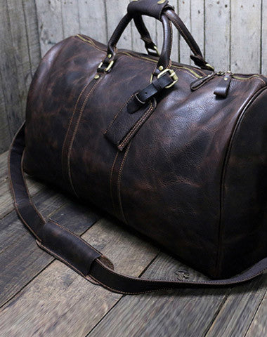 [ Onle Sale ] Cool leather mens Weekender Bag Duffle Bag Travel bag Overnight Bag