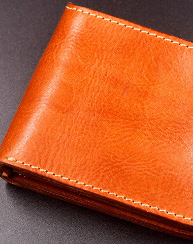 Handmade billfold leather wallet men biker chain trucker leather billfold wallet for men him - EverHandmade