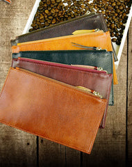 Handmade long wallet leather zip men brown Black vintage clutch card wallet for men - EverHandmade
