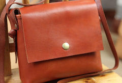 Handmade rustic leather Satchel School crossbody Shoulder Bag for women - EverHandmade