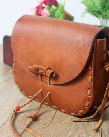 Handmade shoulder bag leather Satchel School crossbody Shoulder Bag for women - EverHandmade