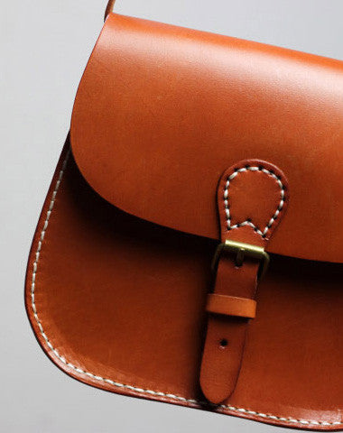 Handmade shoulder bag vintage leather Satchel School crossbody Shoulder Bag for women - EverHandmade