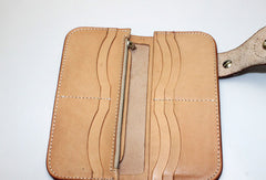 Handmade biker wallet vintage men biker wallet bifold leather Long wallet purse clutch for men - EverHandmade