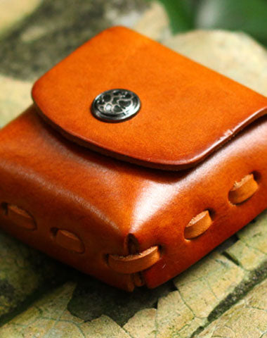 Handmade Leather Mens Cool Change Coin Wallet Coin Holder Coin Pouch Case for Men - EverHandmade