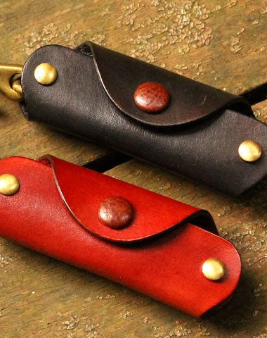 Handmade Leather Mens Cool Key Wallet Key Holder Car Key Case for Men - EverHandmade
