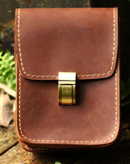 Genuine Leather Mens Hip Bag Cool Waist Bag iPad Bag  Bike Bag Cycling Bag For Men - EverHandmade