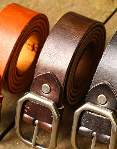 Genuine Leather Mens Leather Men Brown Black Belt for Men Cool Leather Belt - EverHandmade
