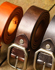 Genuine Leather Mens Leather Men Brown Black Belt for Men Cool Leather Belt - EverHandmade