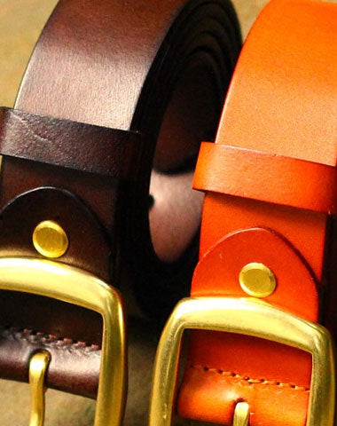Genuine Leather Mens Leather Men Brown Black Belt for Men Cool Leather Belt - EverHandmade