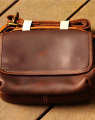 Cool Vintage Leather Mens Small Messenger Bag for men