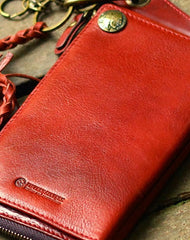 Genuine Leather Clutch Wallet Long Leather Wallet Biker Wallet Bag For Mens