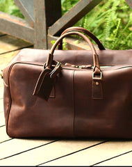 Leather Mens Weekender Bag Cool Travel Bag Duffle Bag Overnight Bag Holdall Bag for men