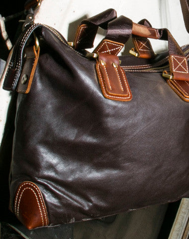 Handmade leather men Briefcase messenger vintage shoulder laptop bag vintage bag - EverHandmade