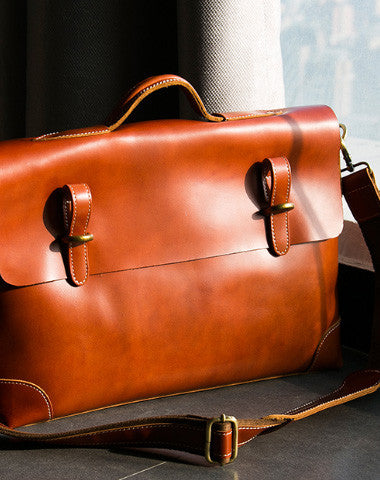 Cool leather mens Briefcases business Briefcase Shoulder Bag Laptop Briefcase