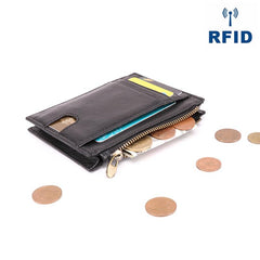 RFID Leather Mens Small Wallet Cardholder Wallet Front Pocket Wallets for Men
