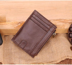 RFID Leather Mens Small Wallet Cardholder Wallet Front Pocket Wallets for Men