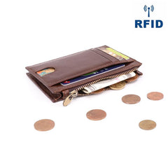 RFID Leather Mens Small Wallet Cardholder Wallet Front Pocket Wallets for Men