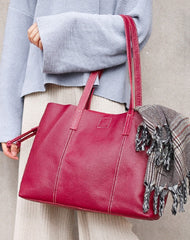Handmade Genuine Leather Handbag Tote Bag Shopper Bag Shoulder Bag Purse For Women - EverHandmade