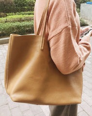 Handmade Leather Handbag Tote Bag Shopper Bag Shoulder Bag Purse For Women - EverHandmade
