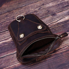 Black LEATHER MENS Belt Pouch Ox Mini Messenger Bag Belt Holster Waist Bag For Men