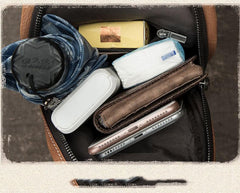 Blue Leather Mens Sling Bag Sling Backpack Brown Chest Bag Sling Shoulder Bag Sling Pack For Men