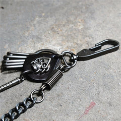 men's jean chains​ Badass Mens Skull Trousers Chain Key Punk Pants Chain Skull Wallet Chain For Men 