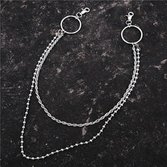 Cool Stainless Steel Mens Double Wallet Chain Pants Chain jeans chain jean chain For Men