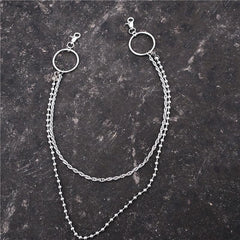 Cool Stainless Steel Mens Double Wallet Chain Pants Chain jeans chain jean chain For Men