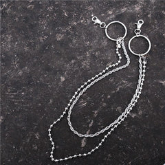 Cool Stainless Steel Mens Double Wallet Chain Pants Chain jeans chain jean chain For Men
