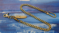 Cool Men's Gold Feather Wallet Chain Pants Chain Long Biker Wallet Chain For Men