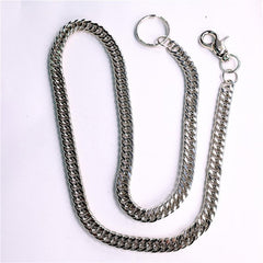 Badass Men's Silver Stainless Steel Wallet Chain Pants Chain Long Biker Wallet Chain For Men