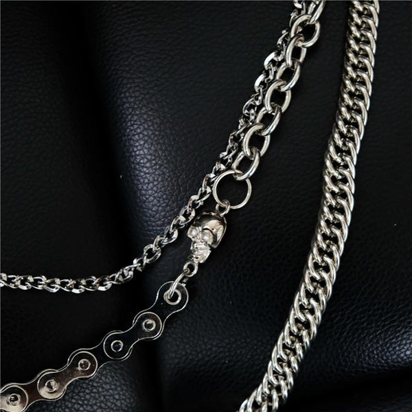 Badass Men's Punk Triple Long Wallet Chain Pants Chain Biker Wallet Chain For Me ZJWW00161097