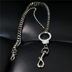 Fashion Men's Silver Double Long Pants Chain Punk Biker Wallet Chain For Men