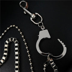 Fashion Men's Silver Double Long Pants Chain Punk Biker Wallet Chain For Men