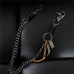Cool Men's Silver Skull Long Wallet Chain Pants Chain Biker Wallet Chain For Men