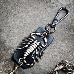 Badass Men's Silver Scorpion Long Pants Chain Punk Biker Wallet Chain For Men