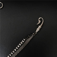 Badass Mens Leather Skull Key Chain Long Pants Chain Biker Wallet Chain For Men