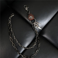 Badass Mens Eagle Double Key Long Biker Pants Chain Wallet Chain For Men