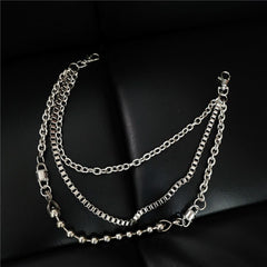 Badass Silver Triple Mens Pants Chain Biker Wallet Chain jeans chain jean chain For Men
