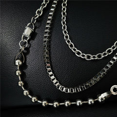 Badass Silver Triple Mens Pants Chain Biker Wallet Chain jeans chain jean chain For Men
